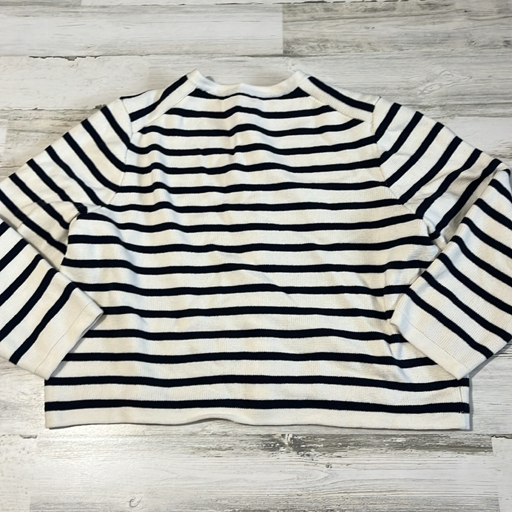 J Crew Striped Cotton Lady Jacket Cardigan Size 2X - Picture 8 of 13
